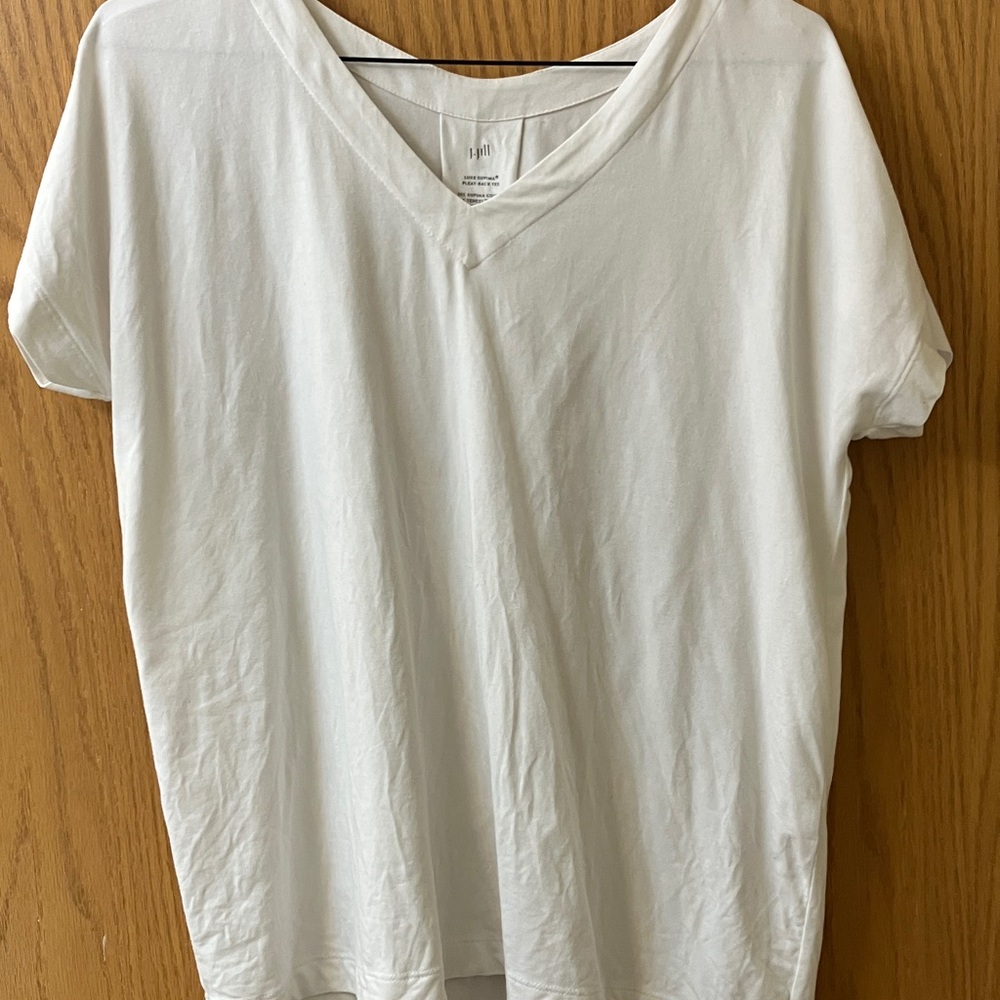 J. Jill white V-Neck Short Sleeve Top